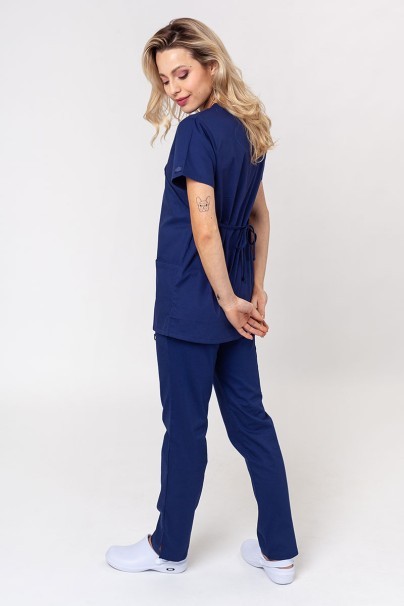 Women's Dickies EDS Signature Wrap scrubs set (Mock top, Pull-on trousers) true navy-2