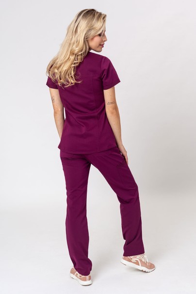 Women's Dickies Balance scrubs set (V-neck top, Mid Rise trousers) wine-1