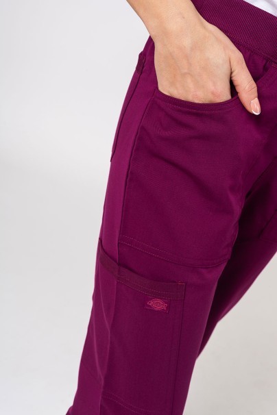 Women's Dickies Balance scrubs set (V-neck top, Mid Rise trousers) wine-10