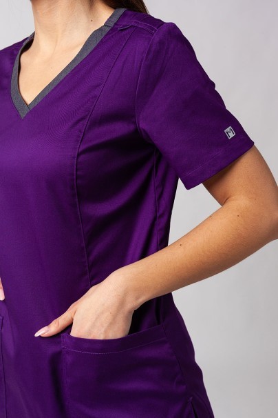 Women’s Maevn Matrix Contrast scrub top eggplant-3