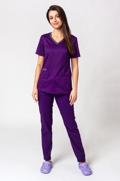 Women’s Maevn Matrix Contrast scrub top eggplant-6