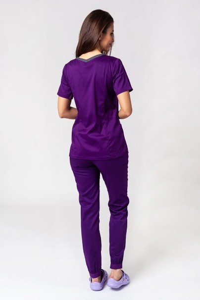 Women's Maevn Matrix Contrast scrubs set eggplant-1