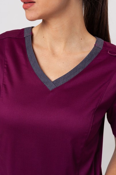 Women’s Maevn Matrix Contrast scrub top wine-3