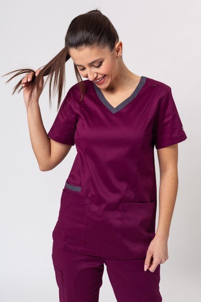 Women's Maevn Matrix Contrast scrubs set wine-2