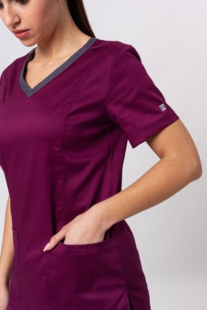 Women's Maevn Matrix Contrast scrubs set wine-5