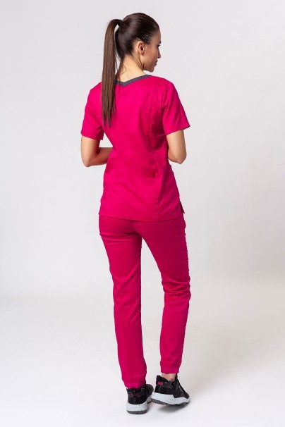 Women's Maevn Matrix Contrast scrubs set raspberry-2