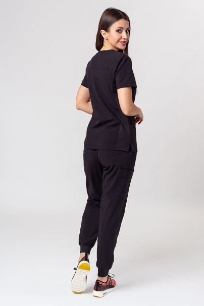Women's Maevn Momentum scrubs set (Asymetric top, Jogger trousers) black-2
