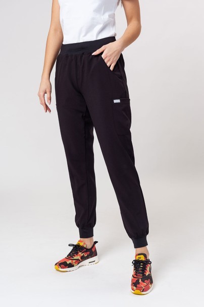 Women's Maevn Momentum scrubs set (Asymetric top, Jogger trousers) black-8
