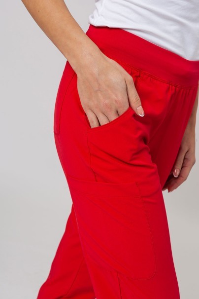 Women's Maevn Momentum scrubs set (Asymetric top, Jogger trousers) red-12