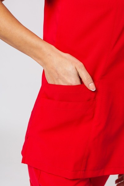 Women's Maevn Momentum scrubs set (Asymetric top, Jogger trousers) red-6