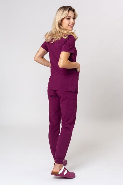 Women's Maevn Momentum scrubs set (Asymetric top, Jogger trousers) wine-1