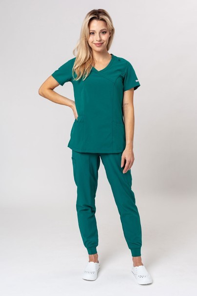 Women's Maevn Momentum scrubs set (Asymetric top, Jogger trousers) hunter green-2