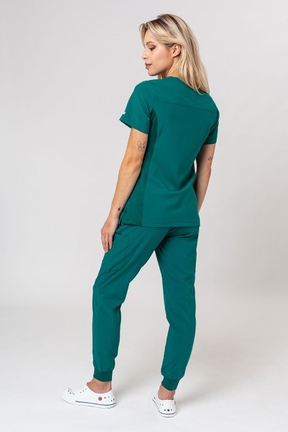 Women's Maevn Momentum scrubs set (Asymetric top, Jogger trousers) hunter green-2