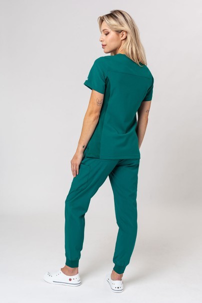 Women's Maevn Momentum scrubs set (Asymetric top, Jogger trousers) hunter green-1