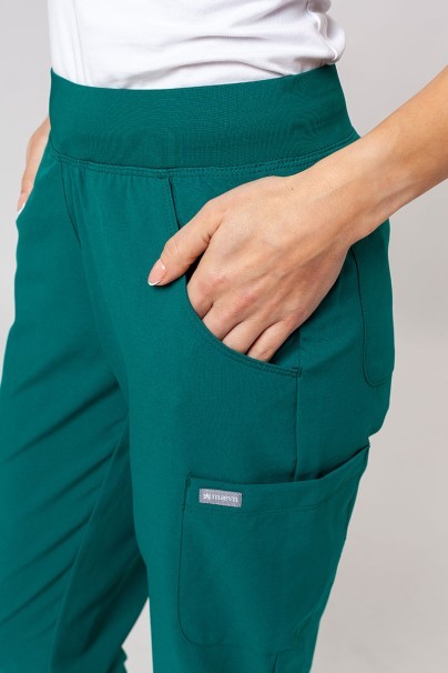 Women's Maevn Momentum scrubs set (Asymetric top, Jogger trousers) hunter green-13