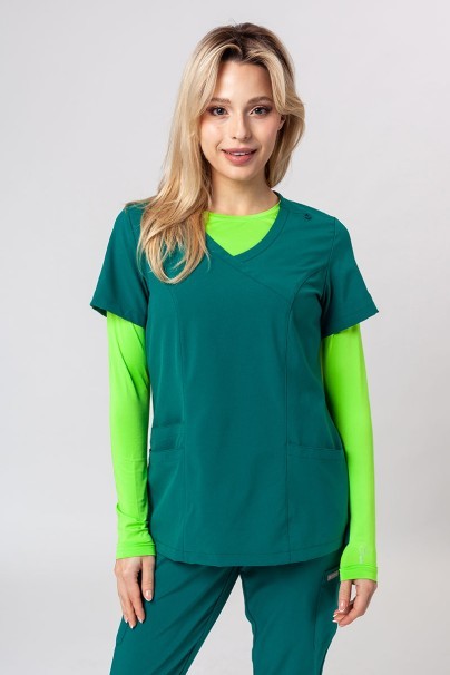 Women's Maevn Momentum scrubs set (Asymetric top, Jogger trousers) hunter green-4