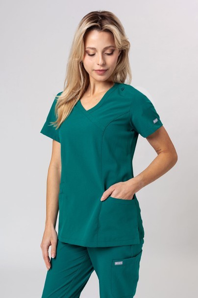 Women’s Maevn Momentum Asymetric scrub top hunter green-2