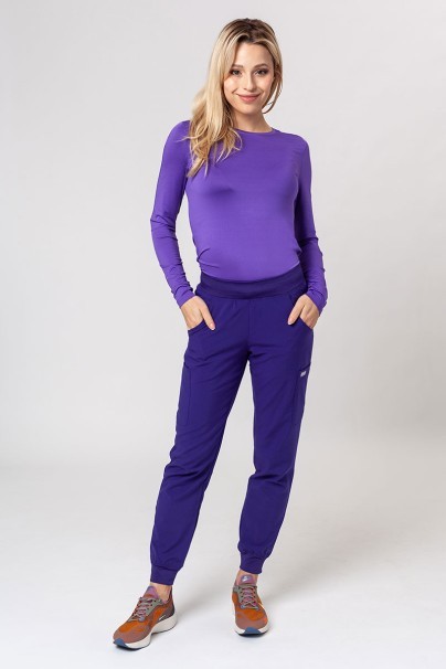 Women's Maevn Momentum scrubs set (Asymetric top, Jogger trousers) grape-3