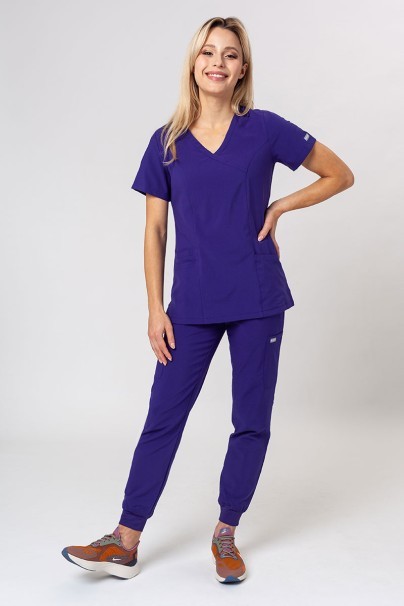 Women's Maevn Momentum scrubs set (Asymetric top, Jogger trousers) grape-2