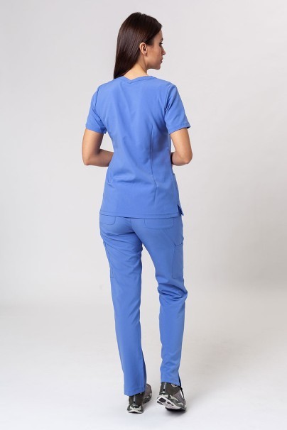 Women's Maevn Momentum scrubs set (Double V-neck top, 6-pocket trousers) ceil blue-1
