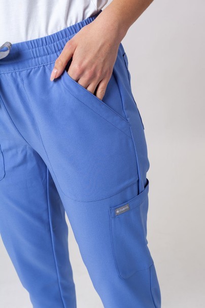 Women's Maevn Momentum scrubs set (Double V-neck top, 6-pocket trousers) ceil blue-11