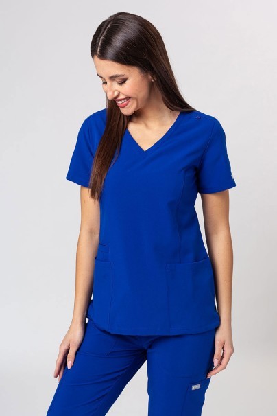 Women's Maevn Momentum scrubs set (Double V-neck top, 6-pocket trousers) galaxy blue-2
