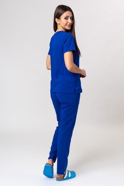 Women's Maevn Momentum scrubs set (Double V-neck top, 6-pocket trousers) galaxy blue-1