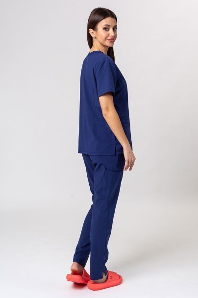 Women's Maevn Momentum scrubs set (Double V-neck top, 6-pocket trousers) navy-1