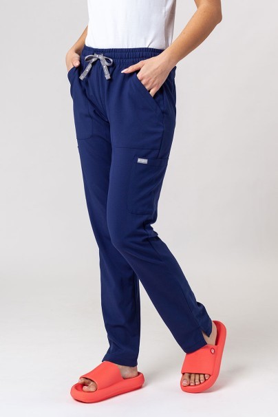 Women's Maevn Momentum scrubs set (Double V-neck top, 6-pocket trousers) navy-7