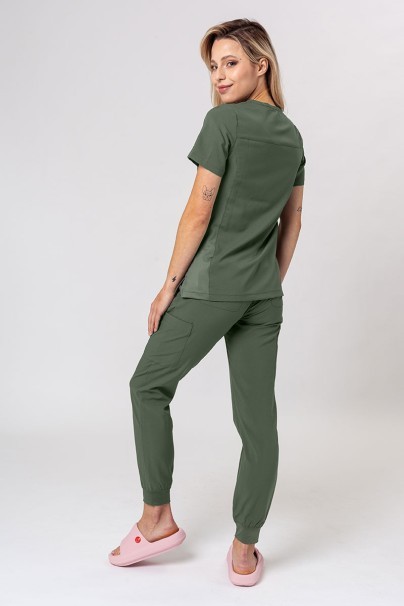 Women's Maevn Momentum scrubs set (Asymetric top, Jogger trousers) olive-1