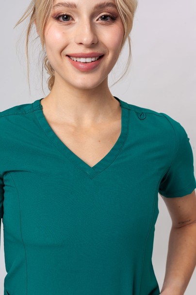 Women’s Maevn Momentum Double V-Neck scrub top hunter green-2