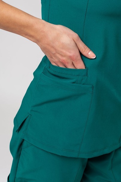 Women's Maevn Momentum scrubs set (Double V-neck top, 6-pocket trousers) hunter green-6