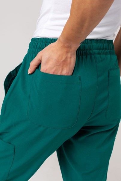 Women's Maevn Momentum scrubs set (Double V-neck top, 6-pocket trousers) hunter green-13