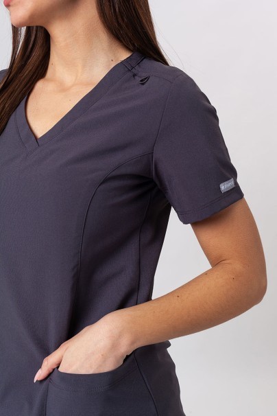 Women's Maevn Momentum scrubs set (Double V-neck top, 6-pocket trousers) pewter-5