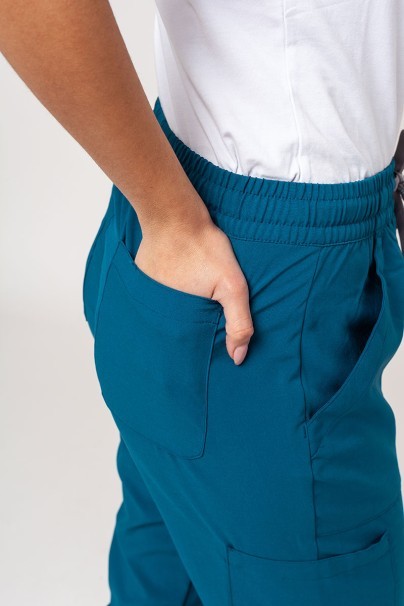 Women's Maevn Momentum scrubs set (Double V-neck top, 6-pocket trousers) caribbean blue-9