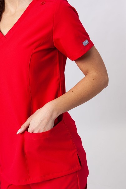 Women's Maevn Momentum scrubs set (Double V-neck top, 6-pocket trousers) red-6