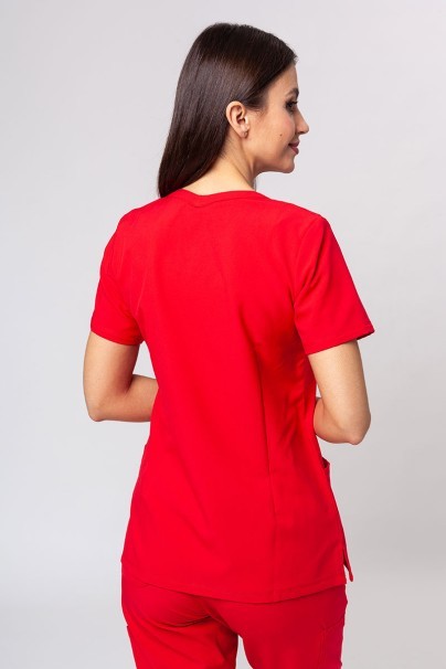Women's Maevn Momentum scrubs set (Double V-neck top, 6-pocket trousers) red-3