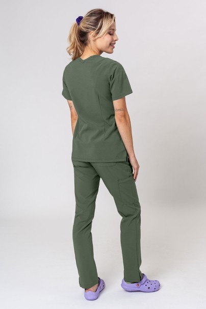 Women's Maevn Momentum scrubs set (Double V-neck top, 6-pocket trousers) olive-2