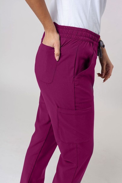 Women's Maevn Momentum scrubs set (Double V-neck top, 6-pocket trousers) wine-10