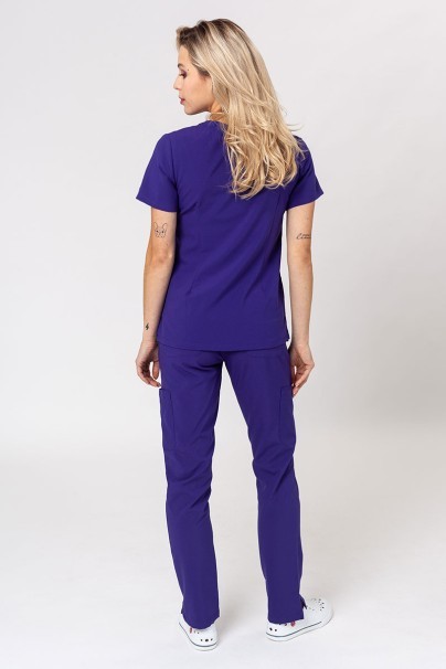 Women's Maevn Momentum scrubs set (Double V-neck top, 6-pocket trousers) grape-2
