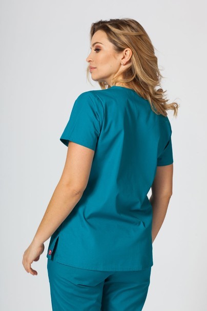 Women’s Maevn Red Panda scrub top teal blue-2