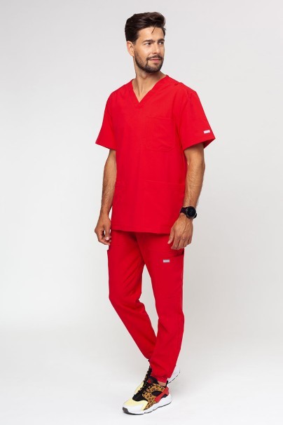 Men's Maevn Momentum V-neck scrub top red-5