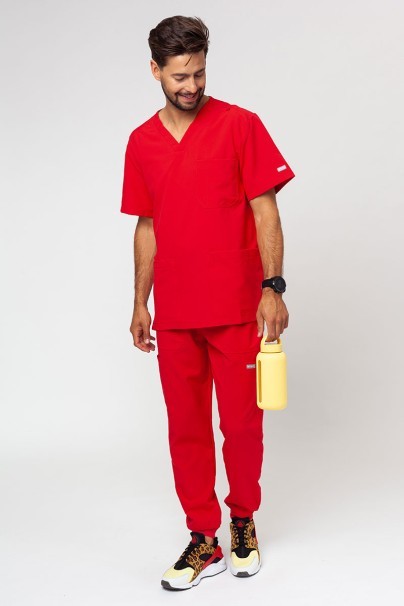 Men's Maevn Momentum V-neck scrub top red-6