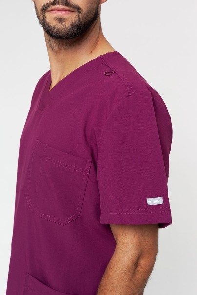 Men's Maevn Momentum V-neck scrub top wine-3