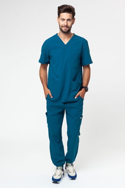 Men's Maevn Momentum V-neck scrub top caribbean blue-4