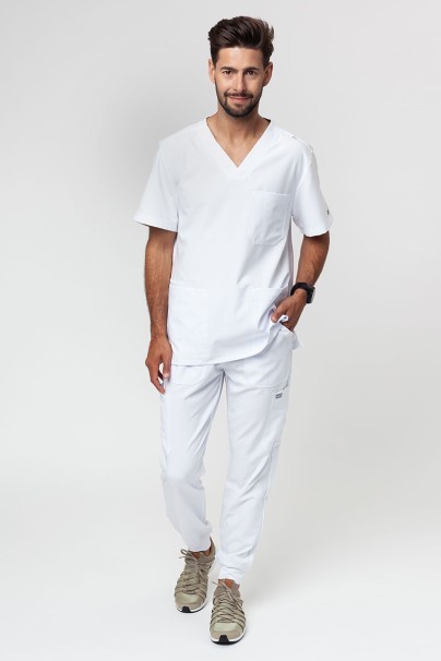 Men's Maevn Momentum V-neck scrub top white-5