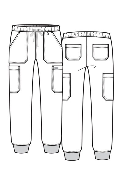Men's Maevn Momentum Fly Cargo jogger scrub trousers white-7