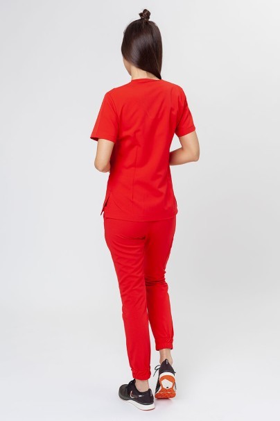 Women's Sunrise Uniforms Premium scrubs set (Joy top, Chill trousers) juicy red-2