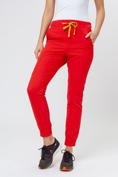 Women's Sunrise Uniforms Premium scrubs set (Joy top, Chill trousers) juicy red-7