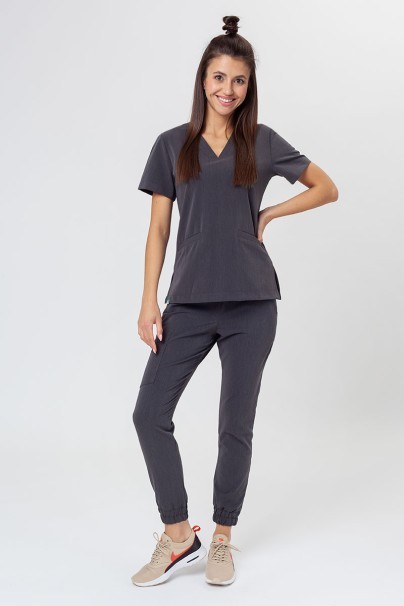 Women’s Sunrise Uniforms Premium Joy scrub top heather grey-4